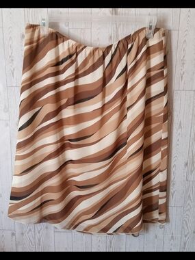 Apostrophe Stripe Midi Flowy Lined Skirt Women's Size 16/18W